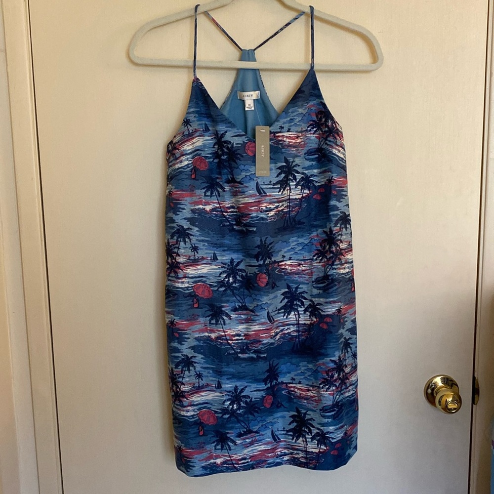NWT J.Crew Carrie Hawaiian Sunset Linen Dress